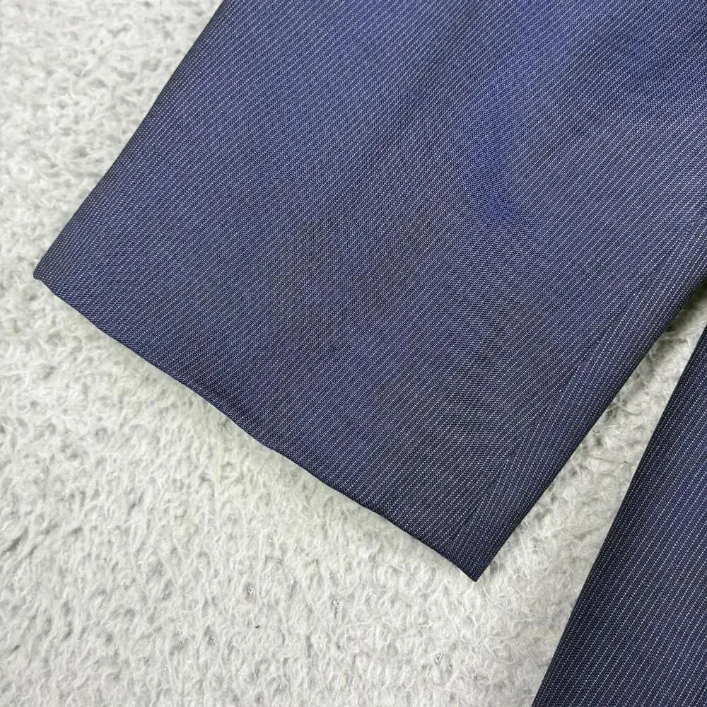 Ralph Lauren Black Label Pinstripe Wool Blazer Men's 42R Navy Blue Made In Italy